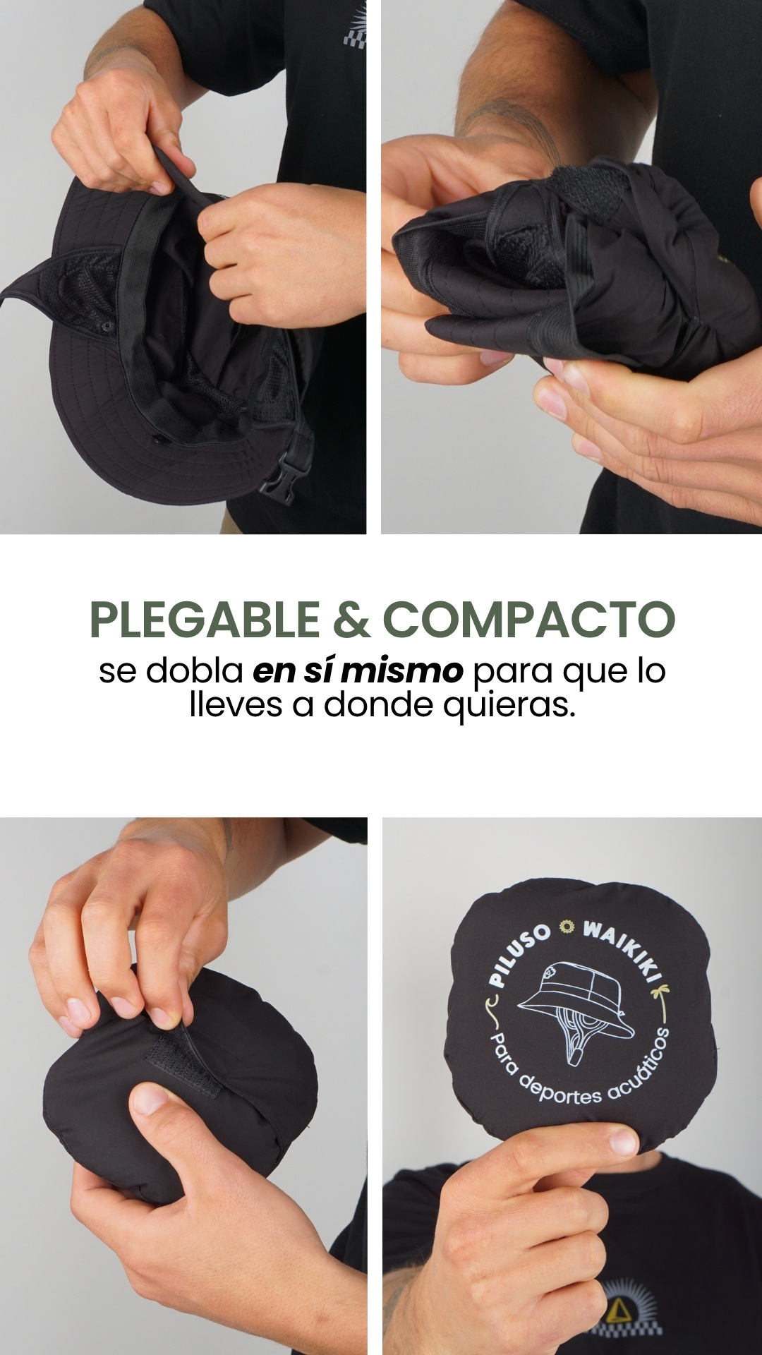 plegable & compacto se dobla en sí mismo para que lo lleves a donde quieras.